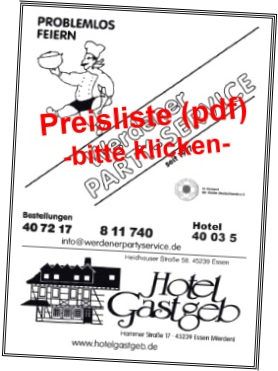 Werdener Partyservice Preisliste